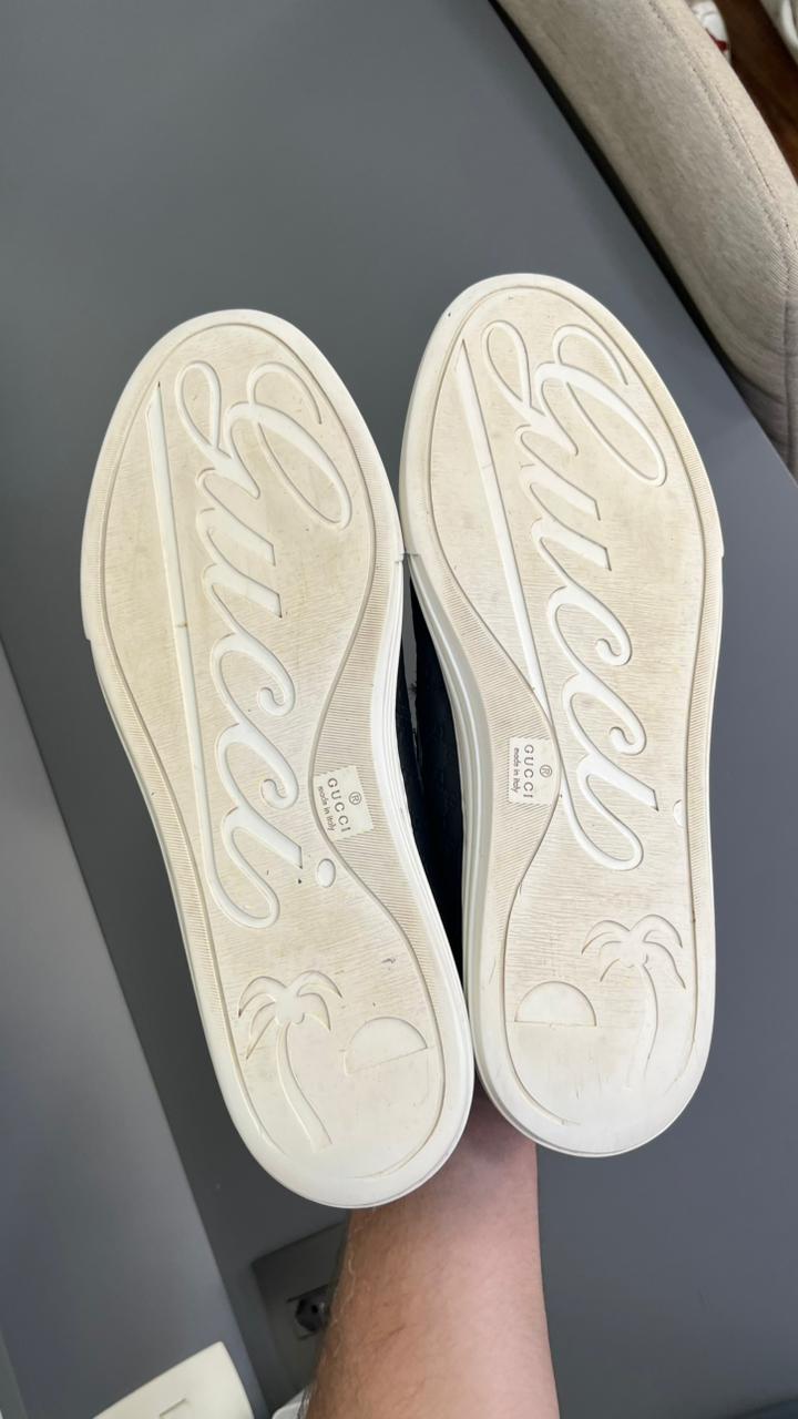 Tênis Slip On Gucci Couro Preto 1