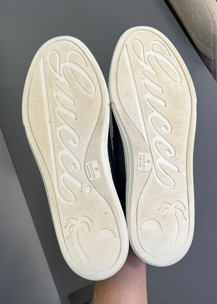 Tênis Slip On Gucci Couro Preto