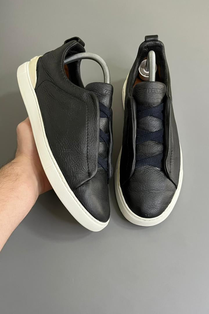 Tênis Zegna Triple Stitch Couro Bege 2