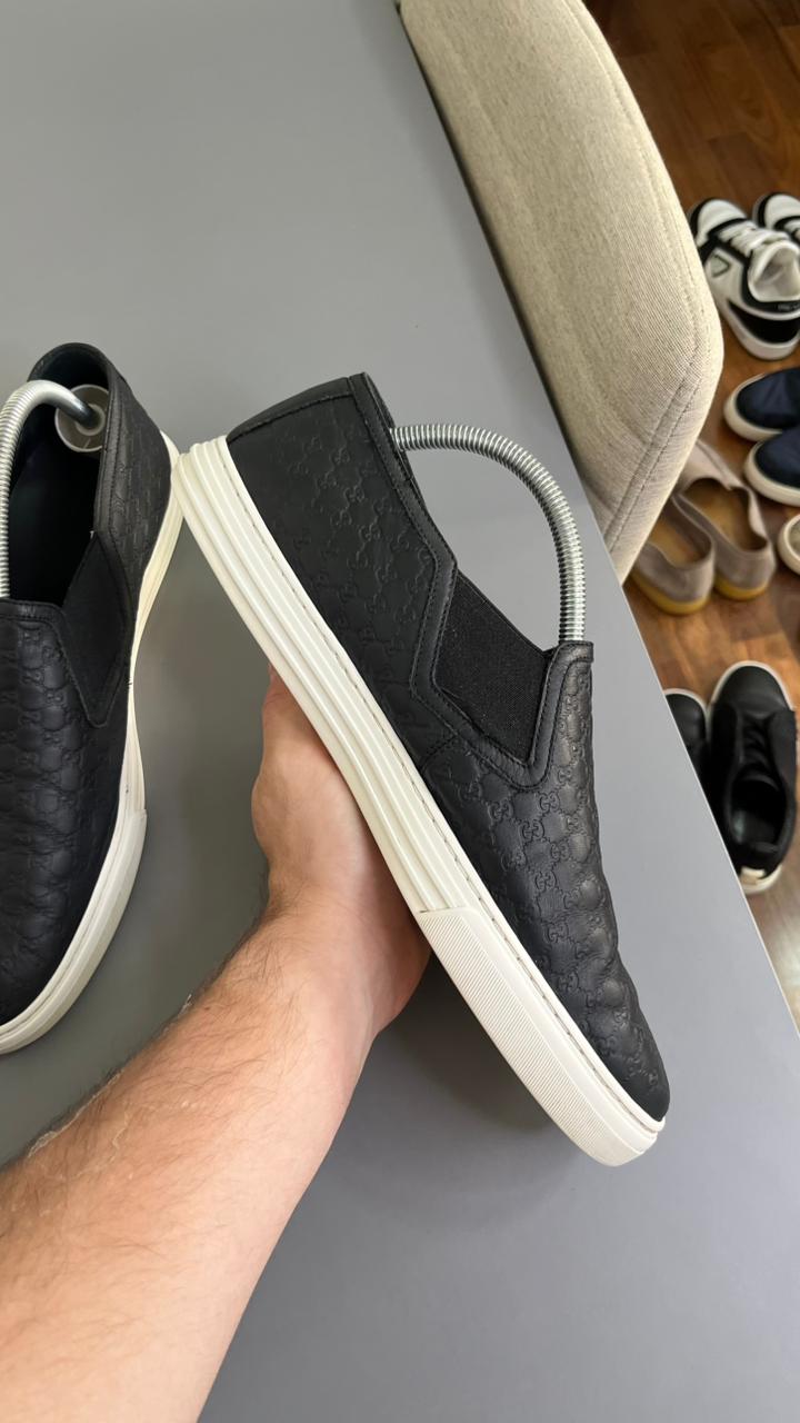 Tênis Slip On Gucci Couro Preto 8