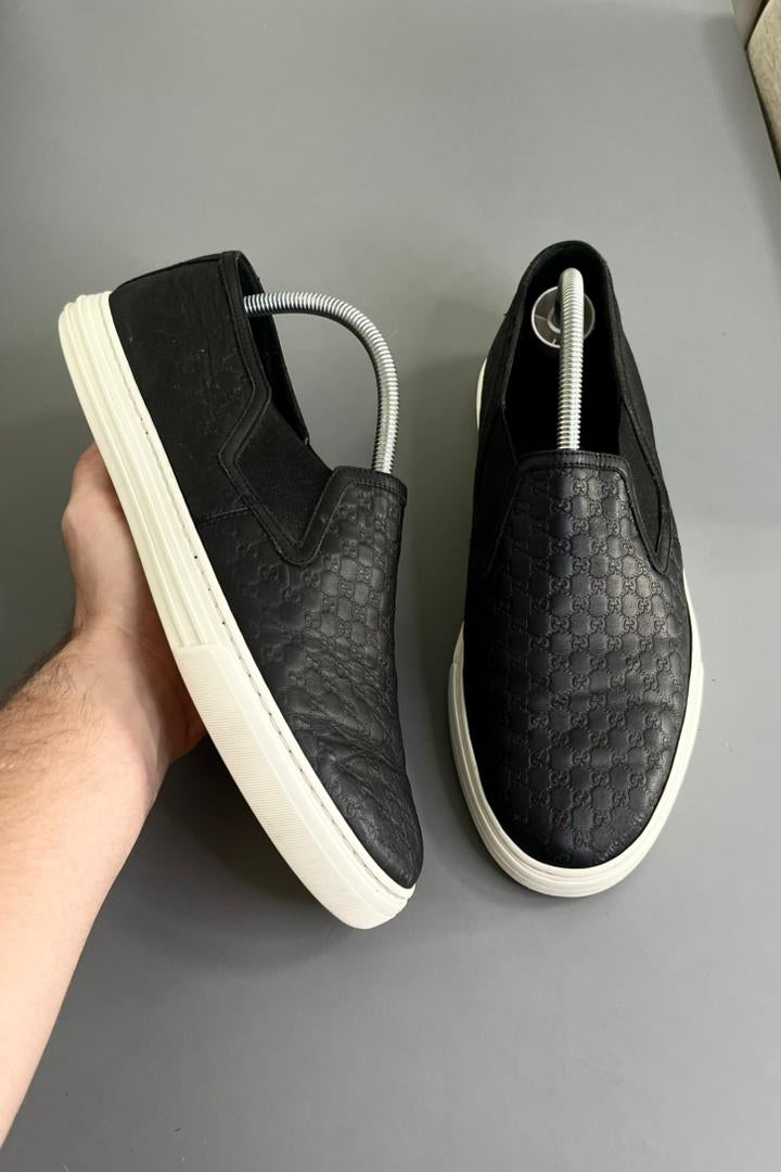 Tênis Slip On Gucci Couro Preto 9