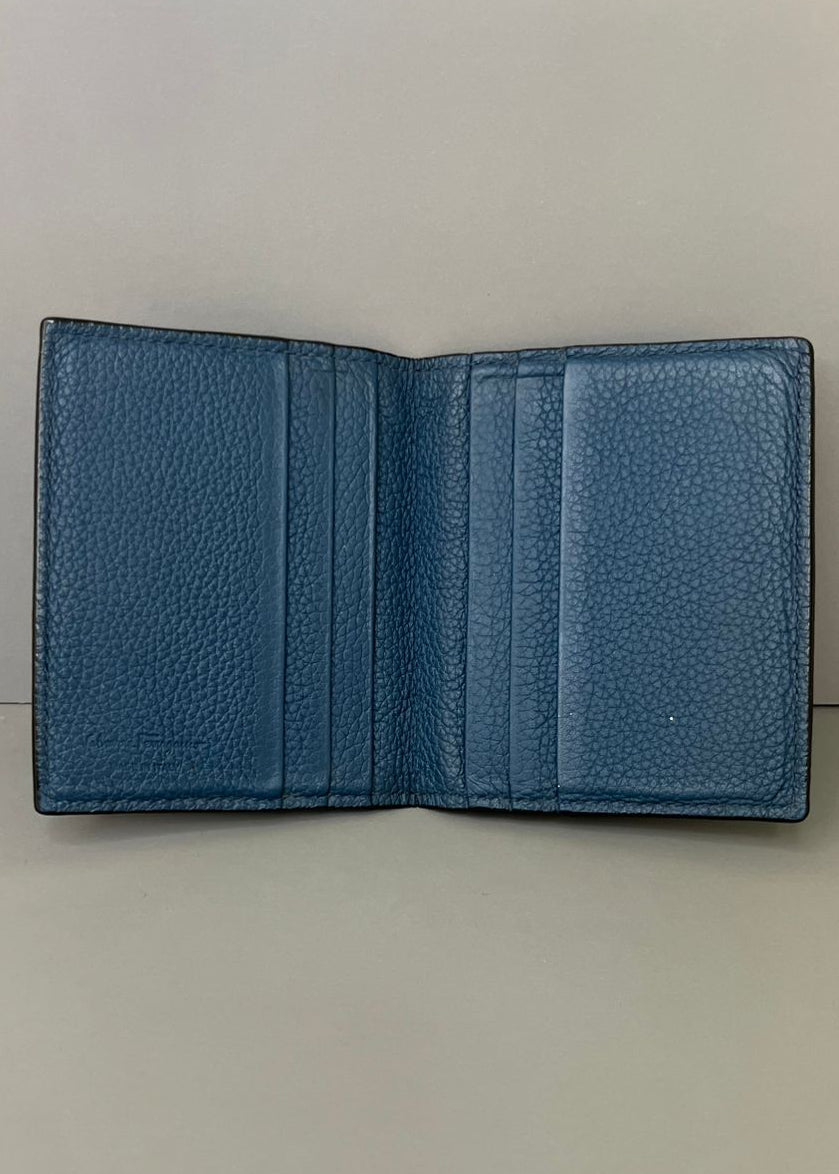 Porta Cartões Ferragamo Couro Azul