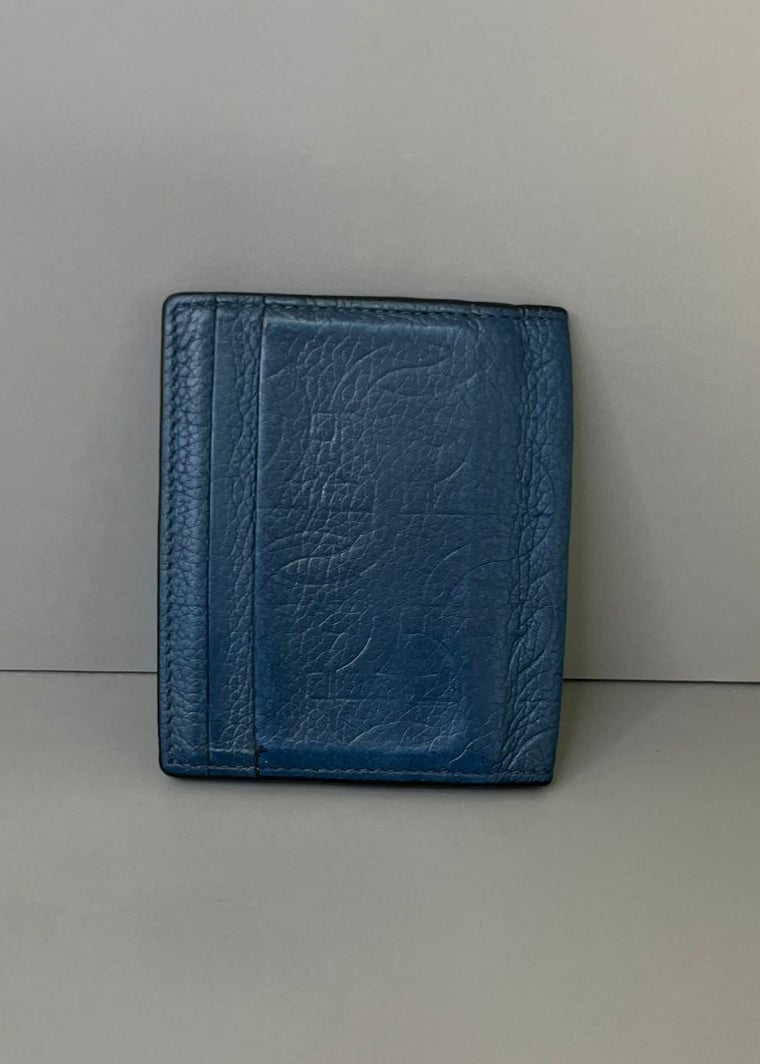 Porta Cartões Ferragamo Couro Azul