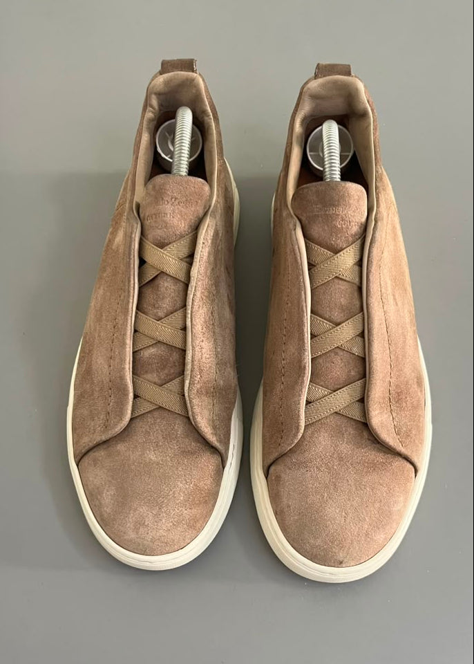 Zegna Triple Stitch Camurça Bege