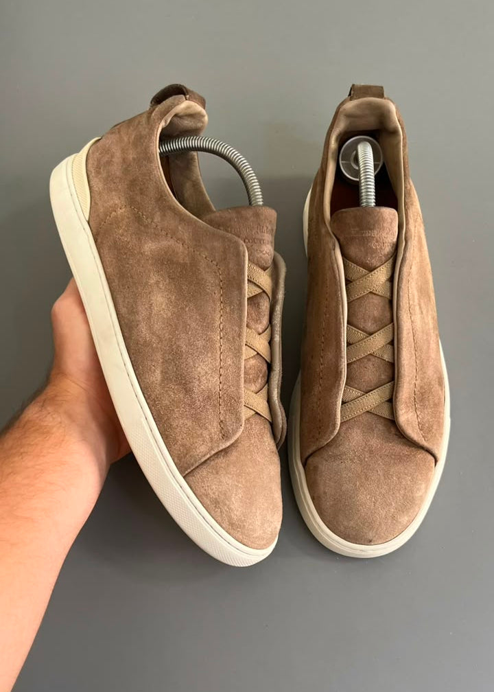 Zegna Triple Stitch Camurça Bege
