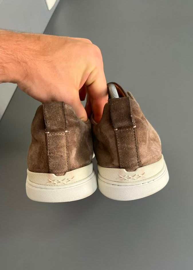 Zegna Triple Stitch Camurça Bege