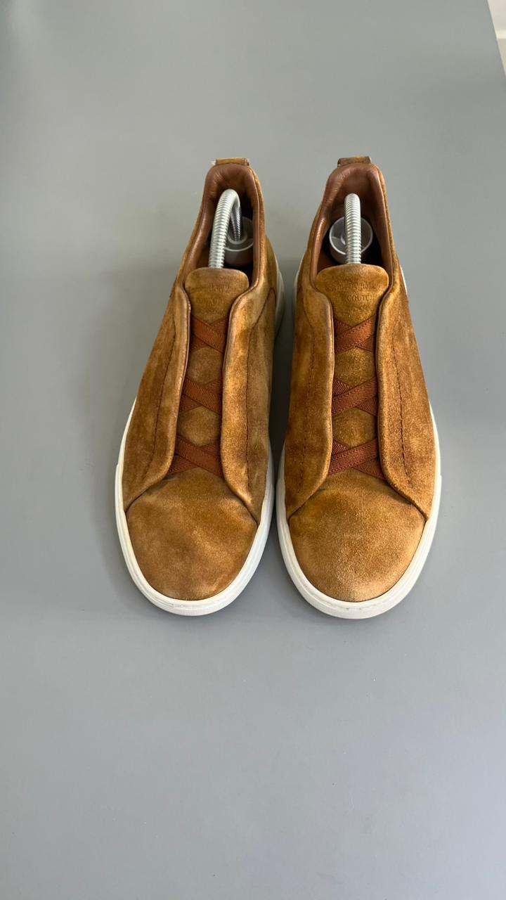 Zegna Triple Stitch Camurça Bege