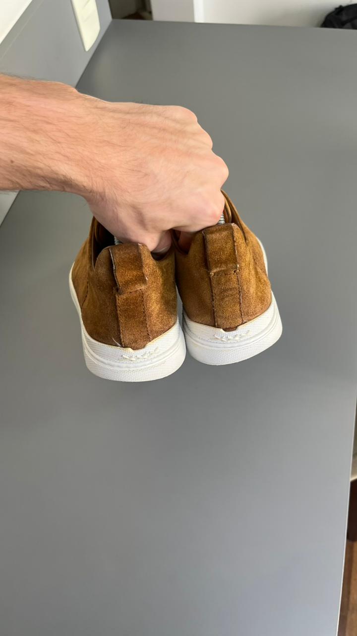 Zegna Triple Stitch Camurça Bege