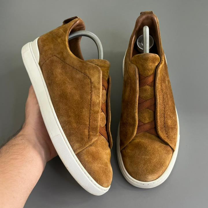 Zegna Triple Stitch Camurça Bege