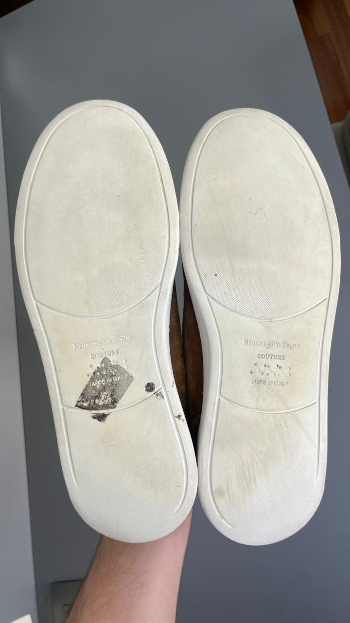 Zegna Triple Stitch Camurça Bege