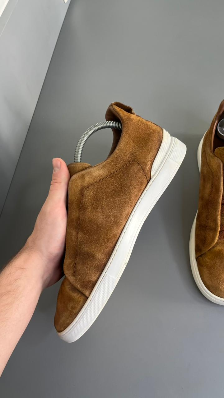 Zegna Triple Stitch Camurça Bege