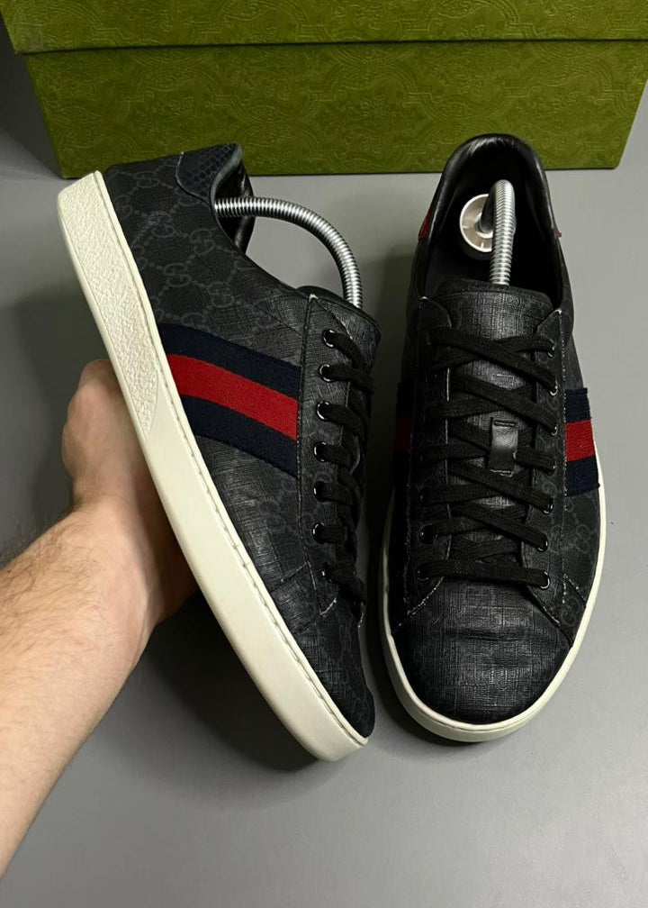 Tênis Gucci Ace Couro Preto