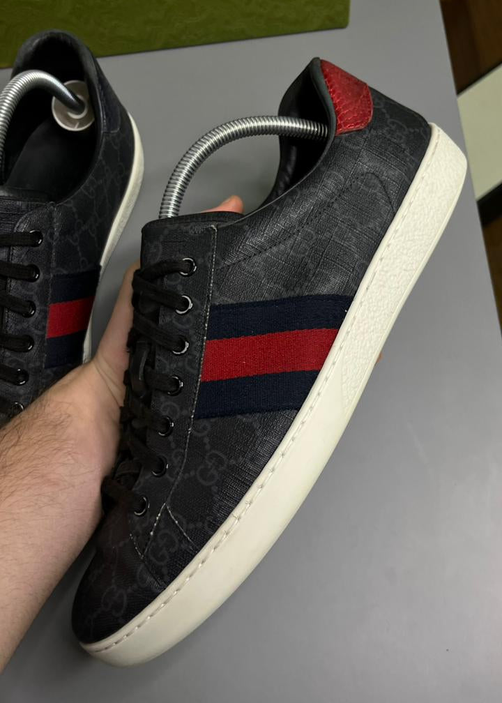 Tênis Gucci Ace Couro Preto
