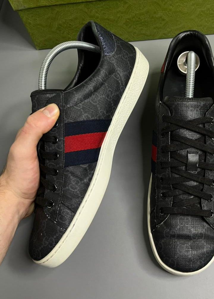 Tênis Gucci Ace Couro Preto