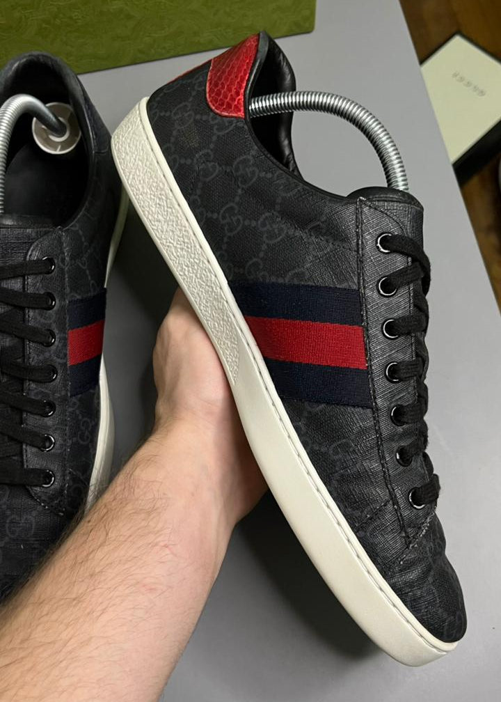 Tênis Gucci Ace Couro Preto
