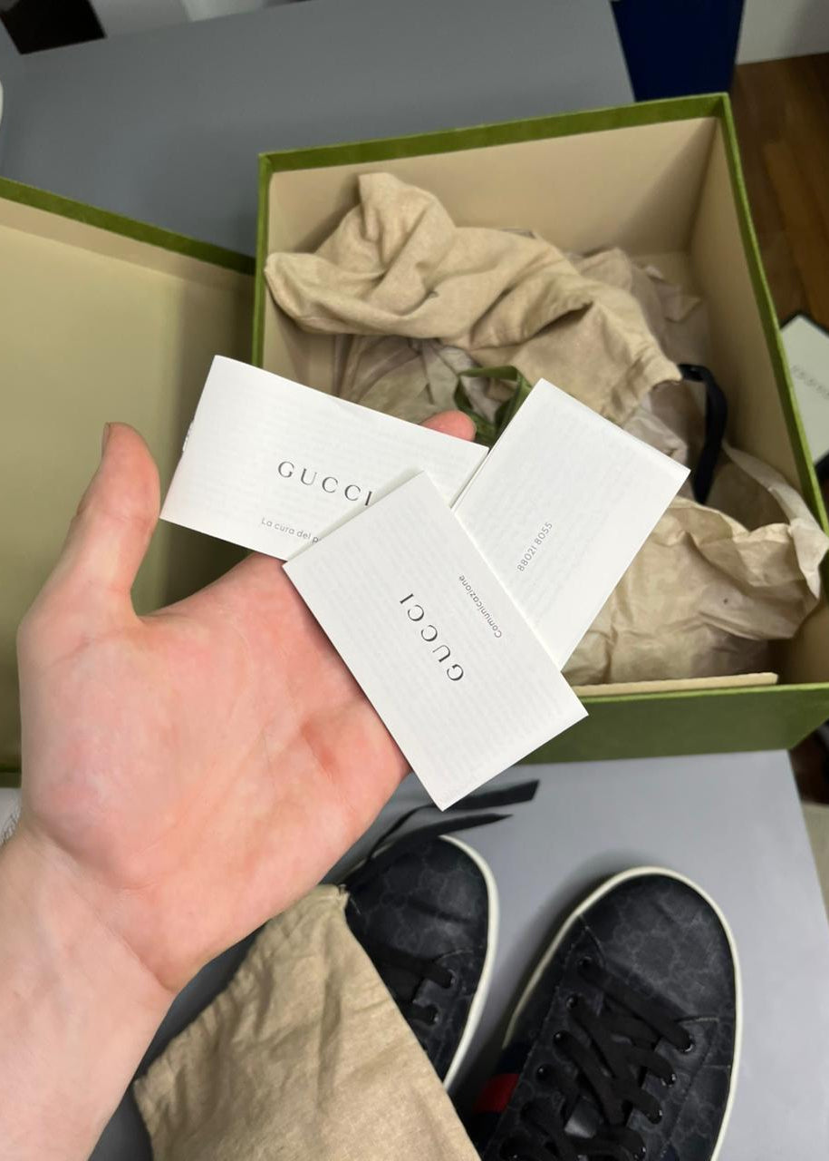 Tênis Gucci Ace Couro Preto