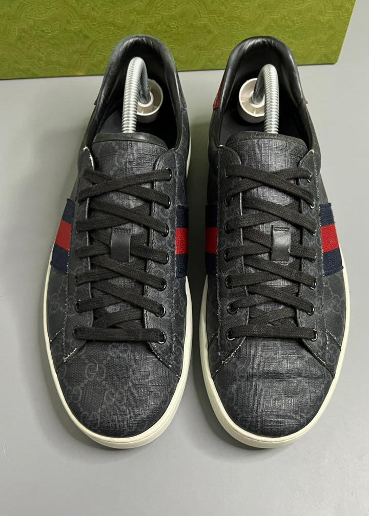 Tênis Gucci Ace Couro Preto