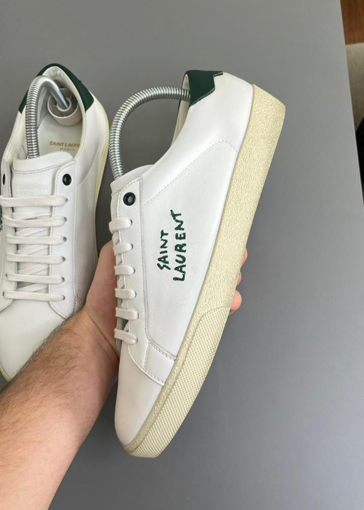 Tênis Saint Laurent Low Court Classic Couro Branco