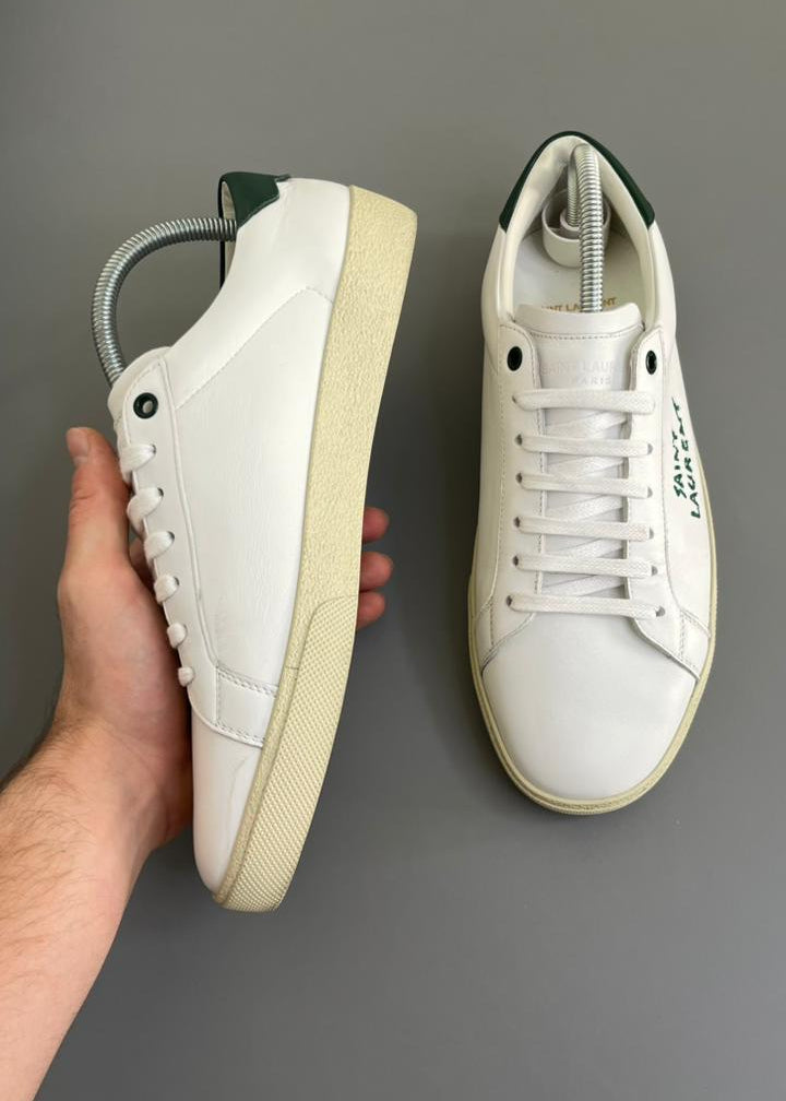 Tênis Saint Laurent Low Court Classic Couro Branco