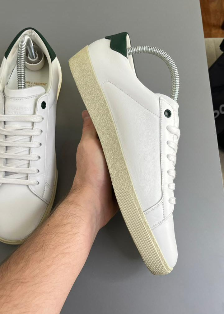 Tênis Saint Laurent Low Court Classic Couro Branco