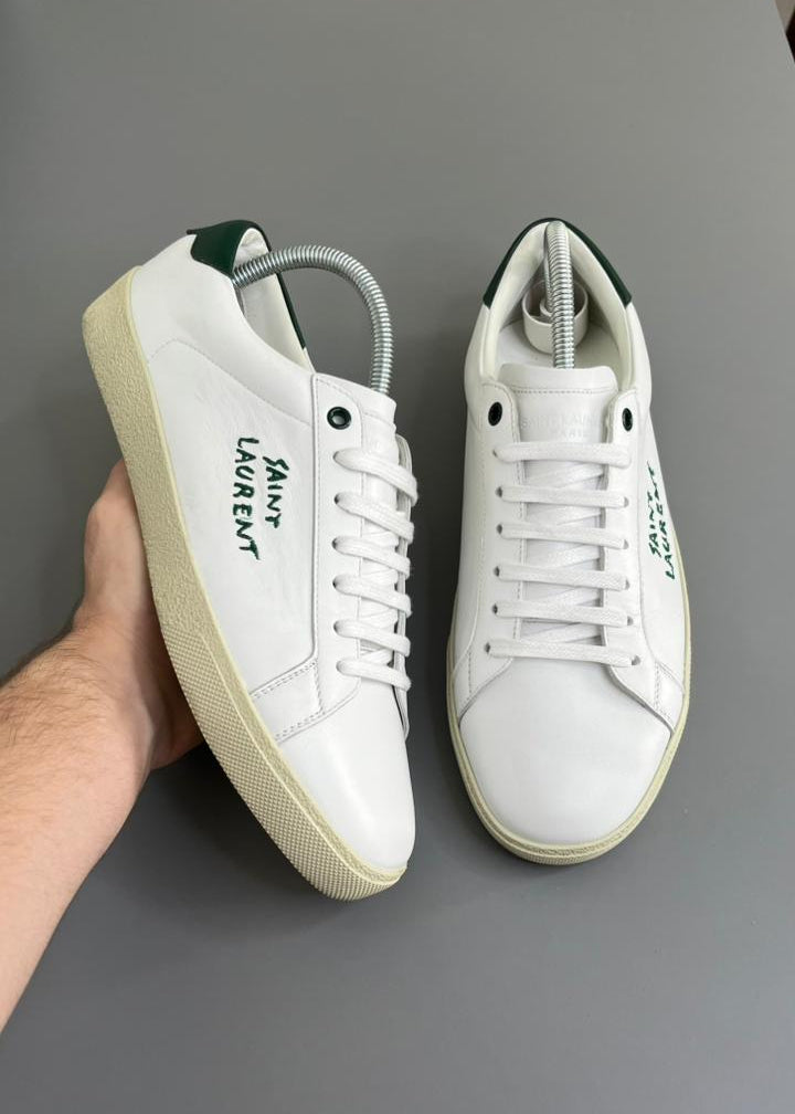 Tênis Saint Laurent Low Court Classic Couro Branco