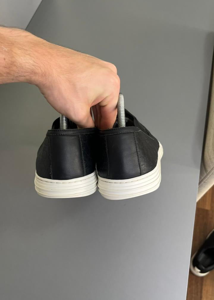 Tênis Slip On Gucci Couro Preto