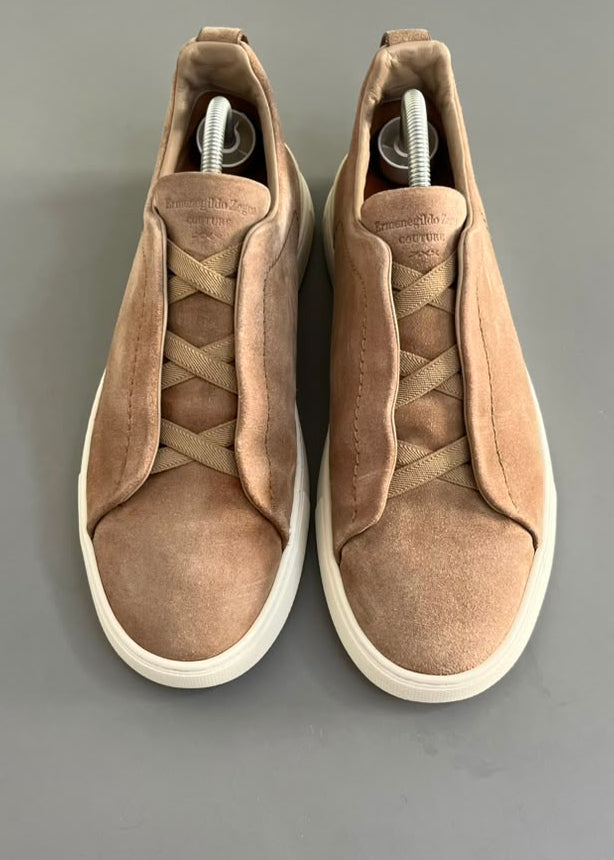 Zegna Triple Stitch Camurça Bege