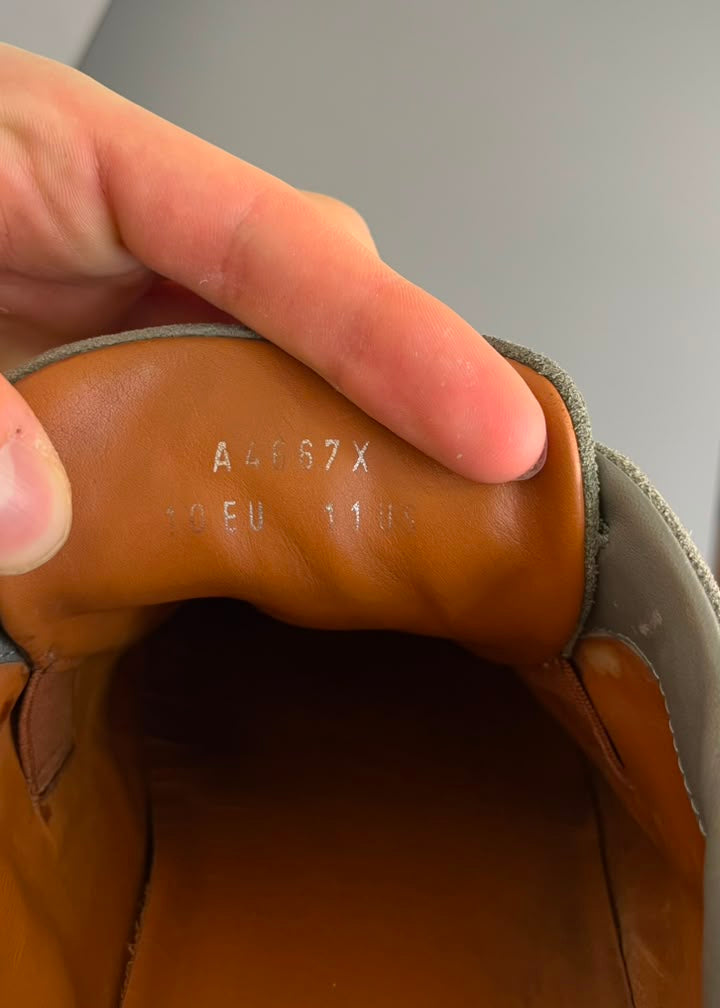 Zegna Triple Stitch Camurça Cinza / Verde