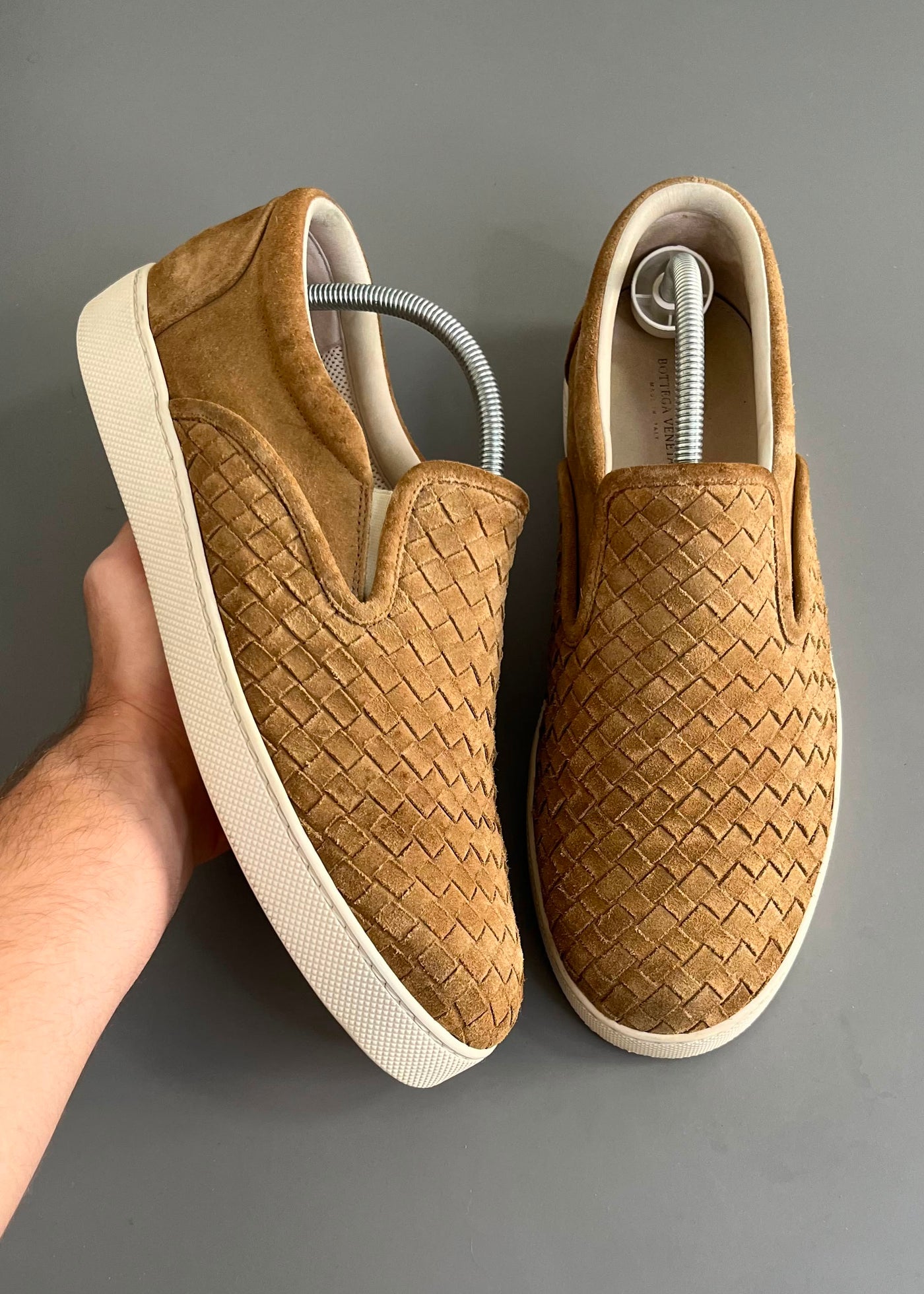 Slip On Bottega Veneta Camurça Bege