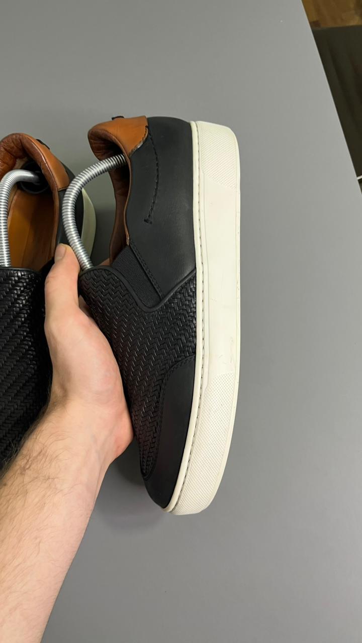 Tênis Slip On Zegna Preto Couro 1