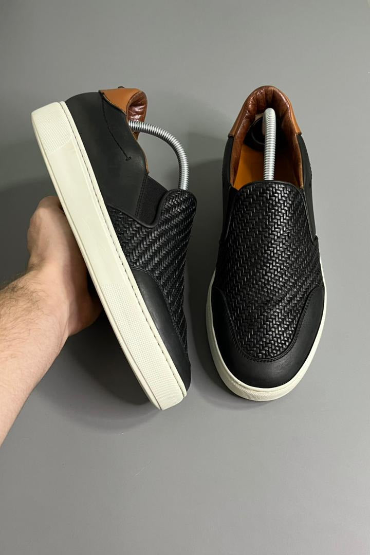 Tênis Slip On Zegna Preto Couro 2