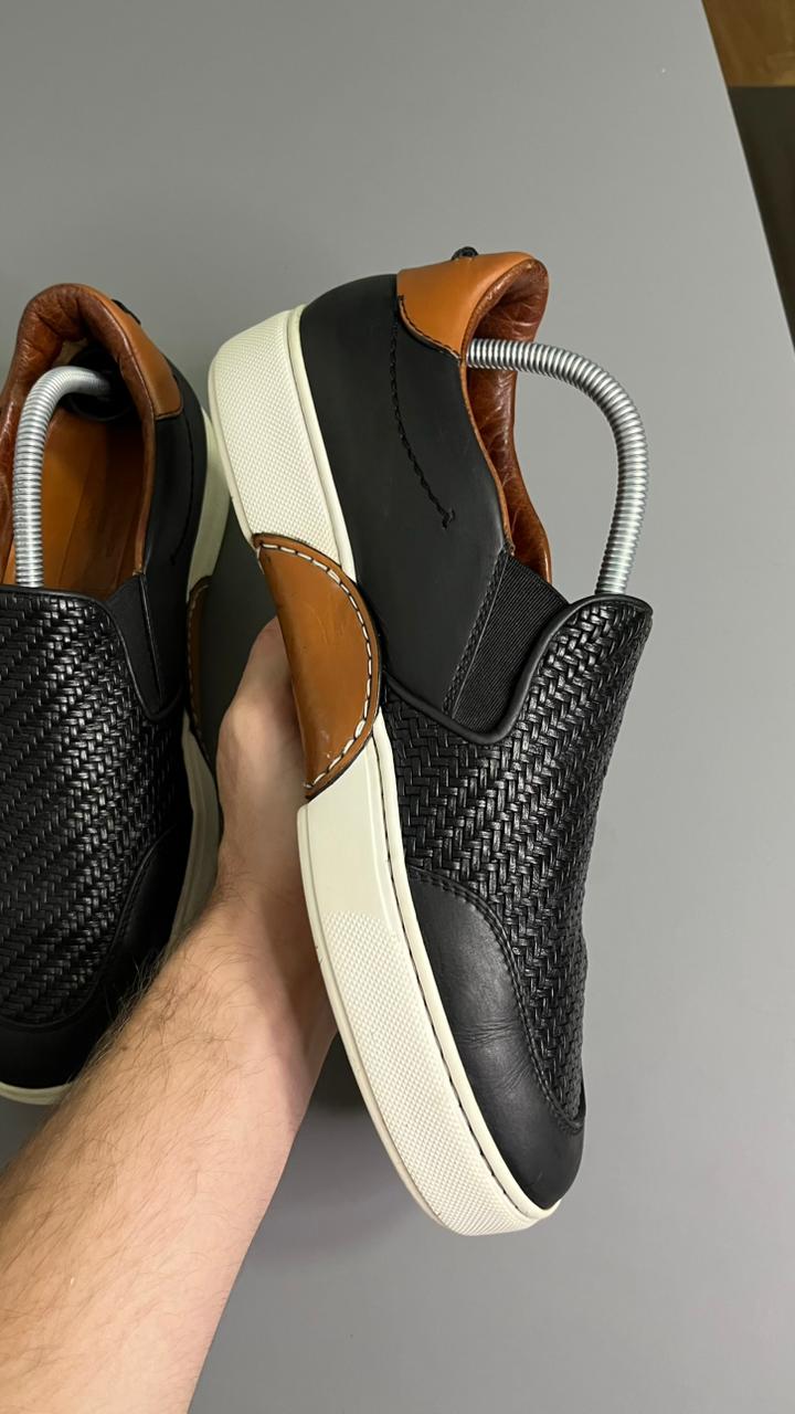 Tênis Slip On Zegna Preto Couro 7