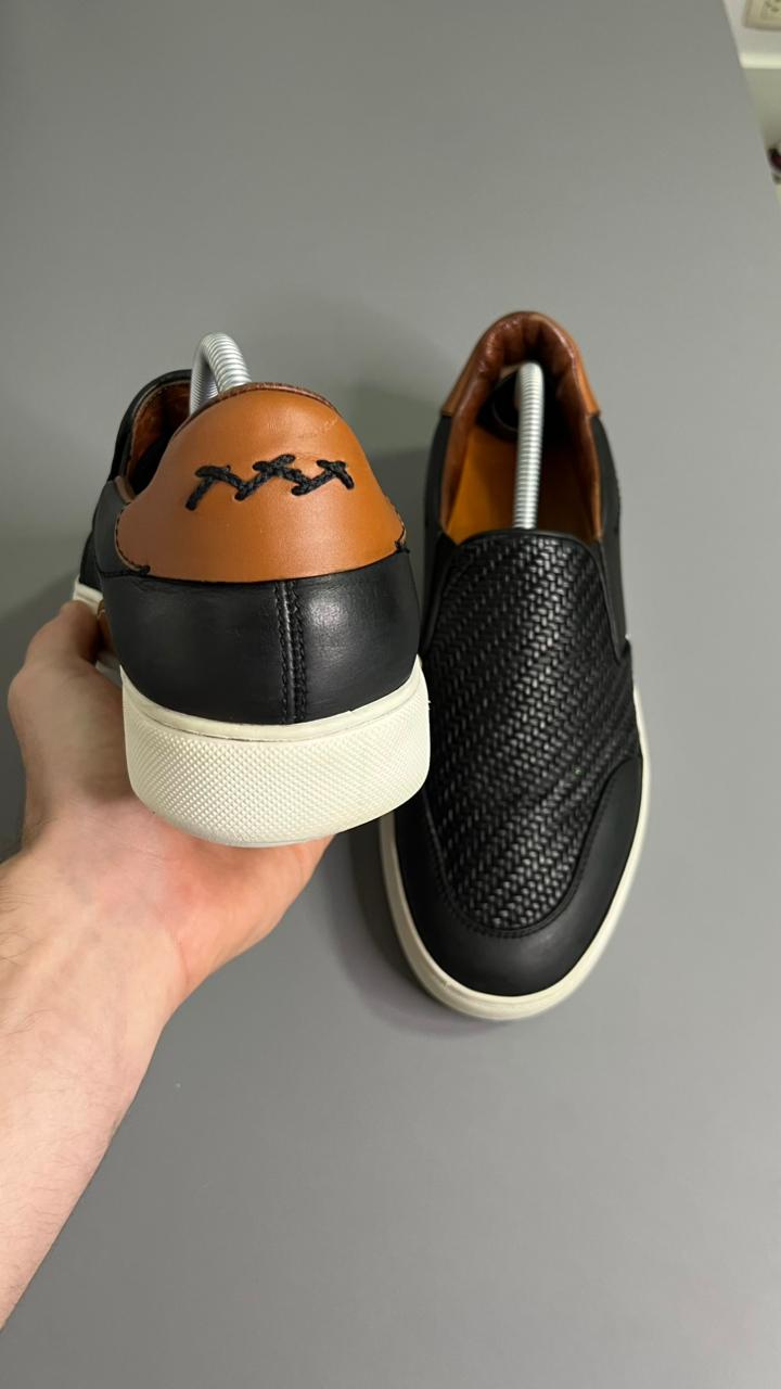 Tênis Slip On Zegna Preto Couro 8