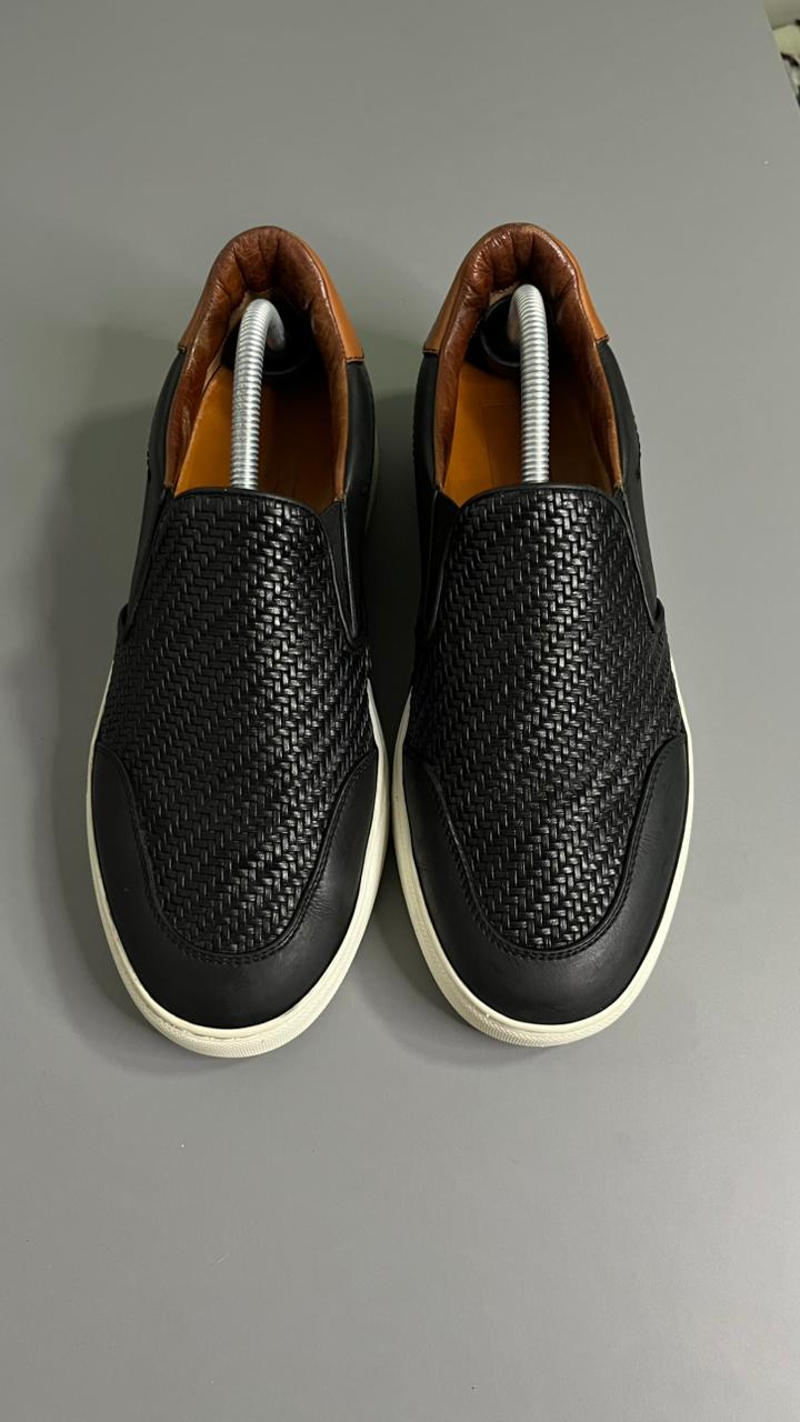 Tênis Slip On Zegna Preto Couro 9