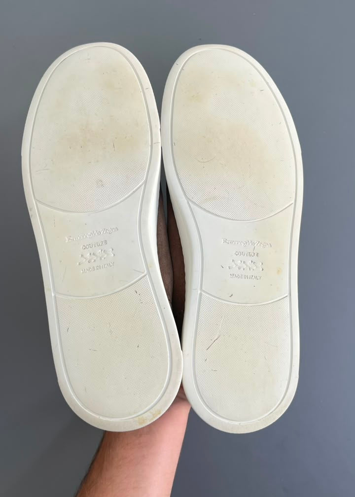 Zegna Triple Stitch Camurça Bege
