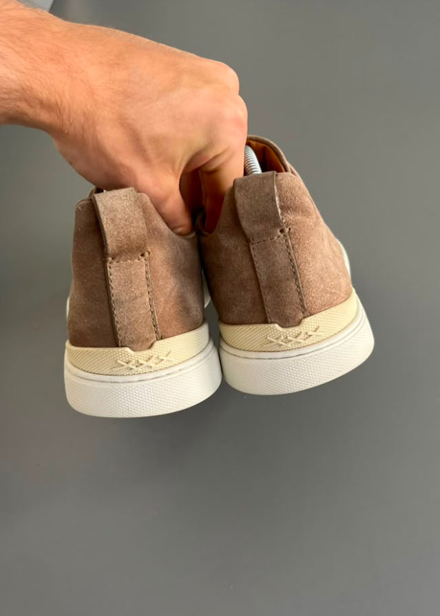 Zegna Triple Stitch Camurça Bege