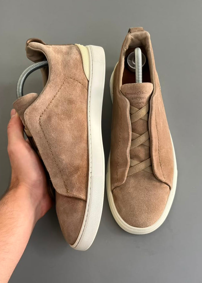 Zegna Triple Stitch Camurça Bege